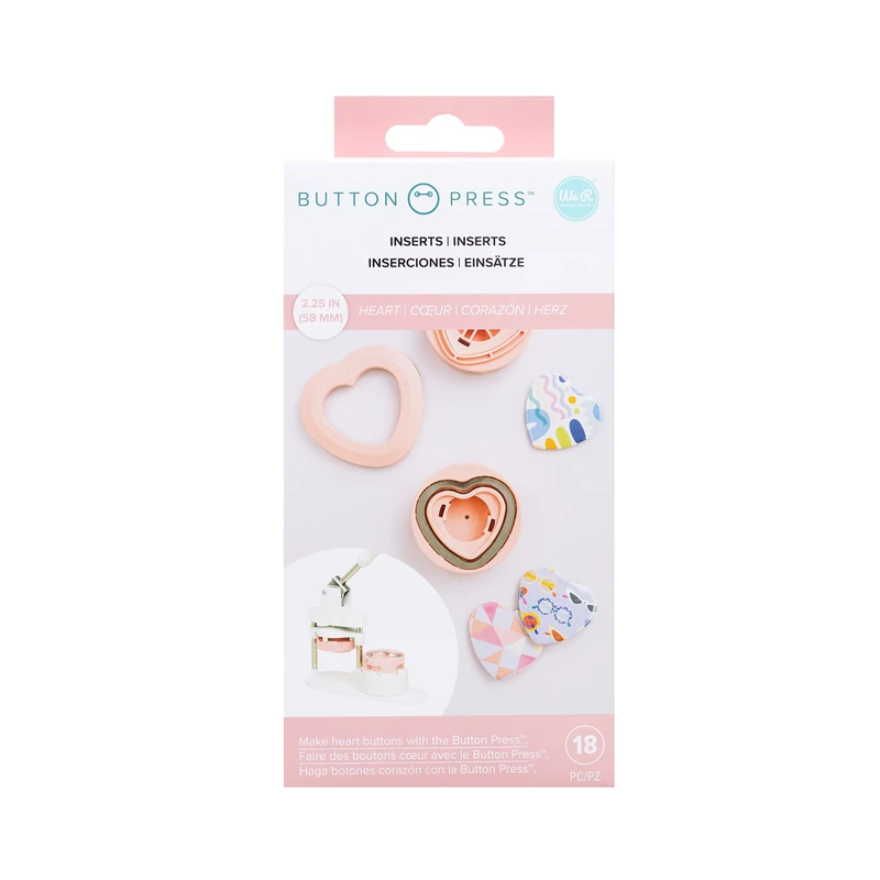 Inserto De Botones Corazon Grande 58Mm Rosa We R