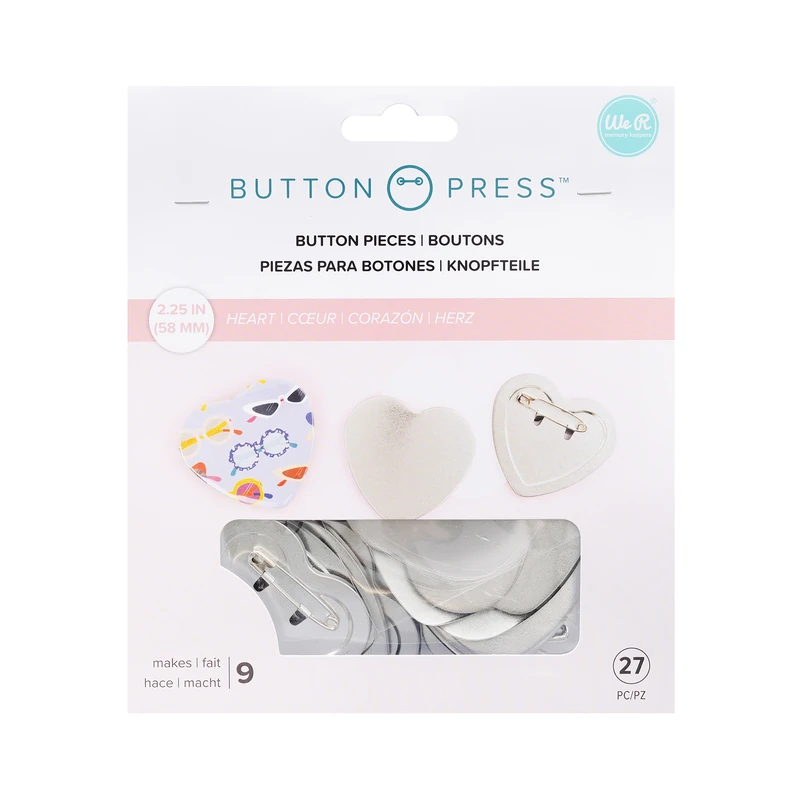 Botones Corazon Grande Pqt27 - Button Press We R
