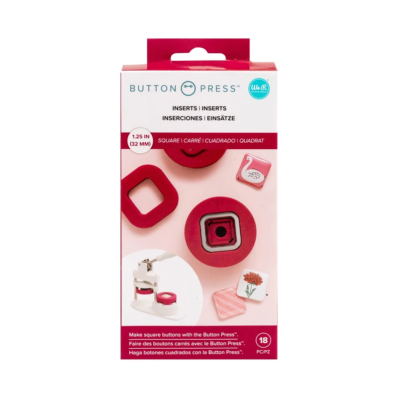 Inserto De Botones Cuadrado 32Mm Rojo We R