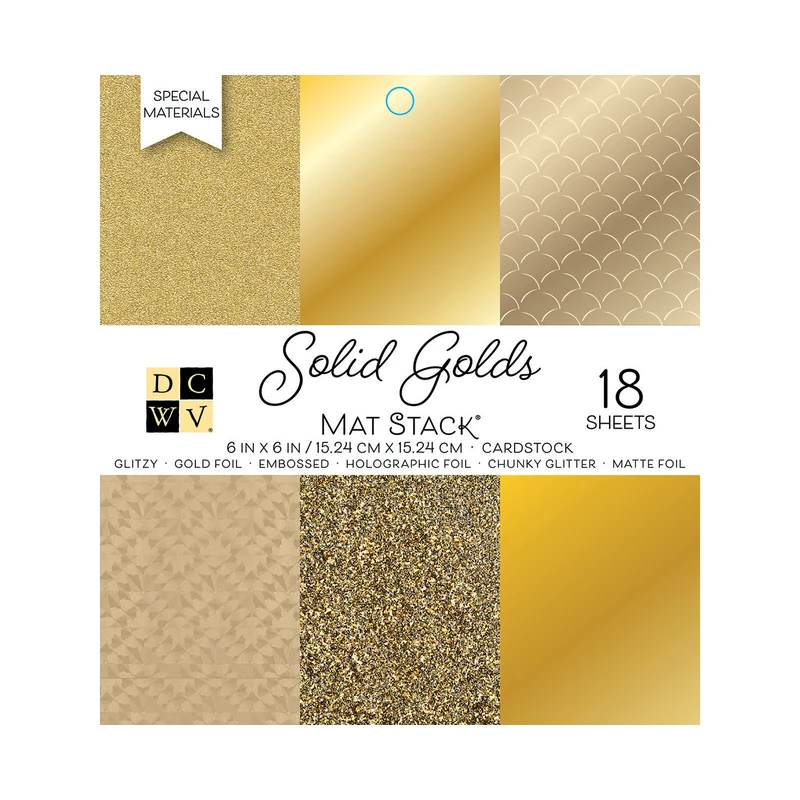 Cartulina Diseño 6X6  Pqt18 Dorada Surtido Dcwv