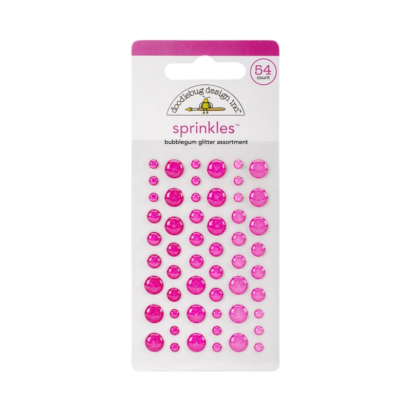 Calcomania Puntos de Esmalte Glitter Rosado Doodlebug