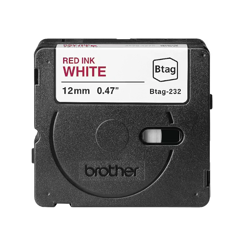 Cinta Brother P-Touch Para Ptn10 Btag Rojo/Blan 12Mm