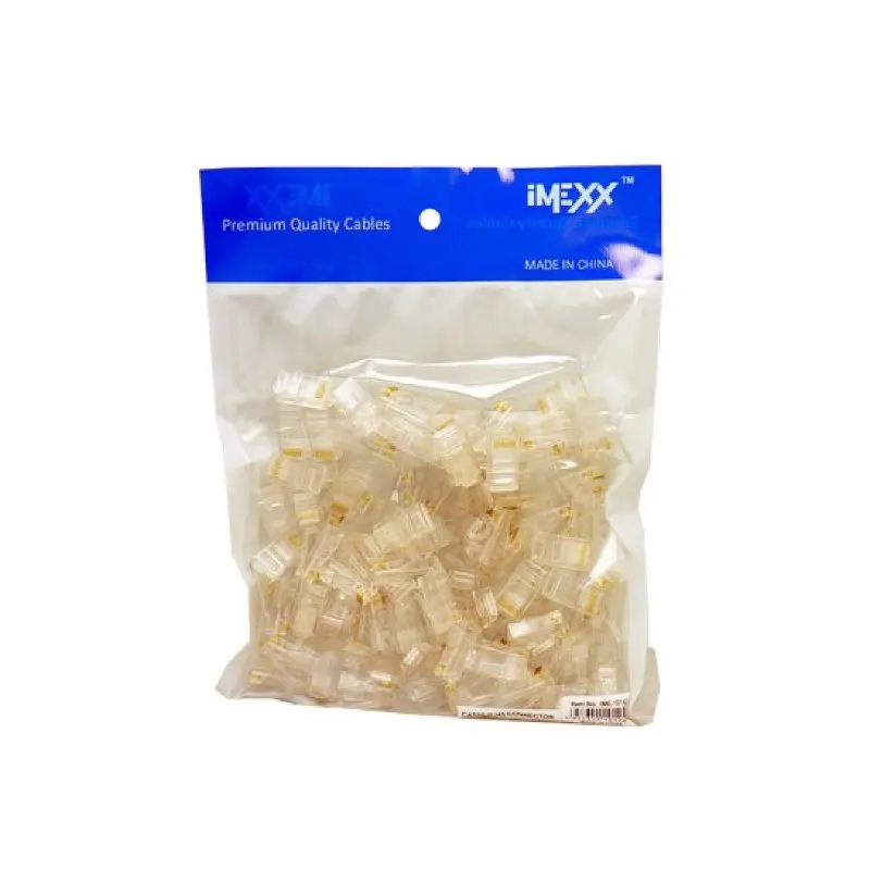 Conector De Red Rj45 Cat6 100 Unds Imexx Transp
