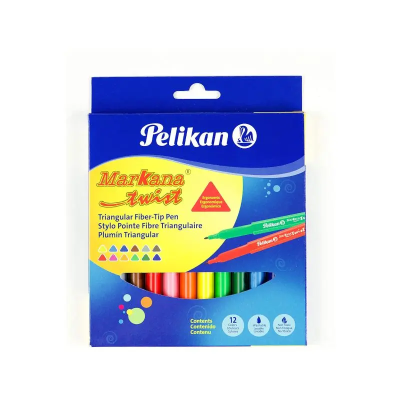 Marcador Escolar Paquete12 Markana Twist Triangular Pelikan