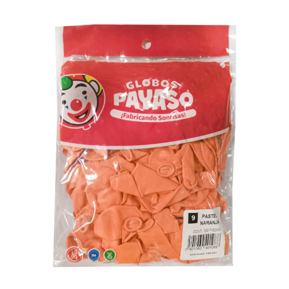 Globo Pqt100 #9 Naranja P/Decora Tacoplast