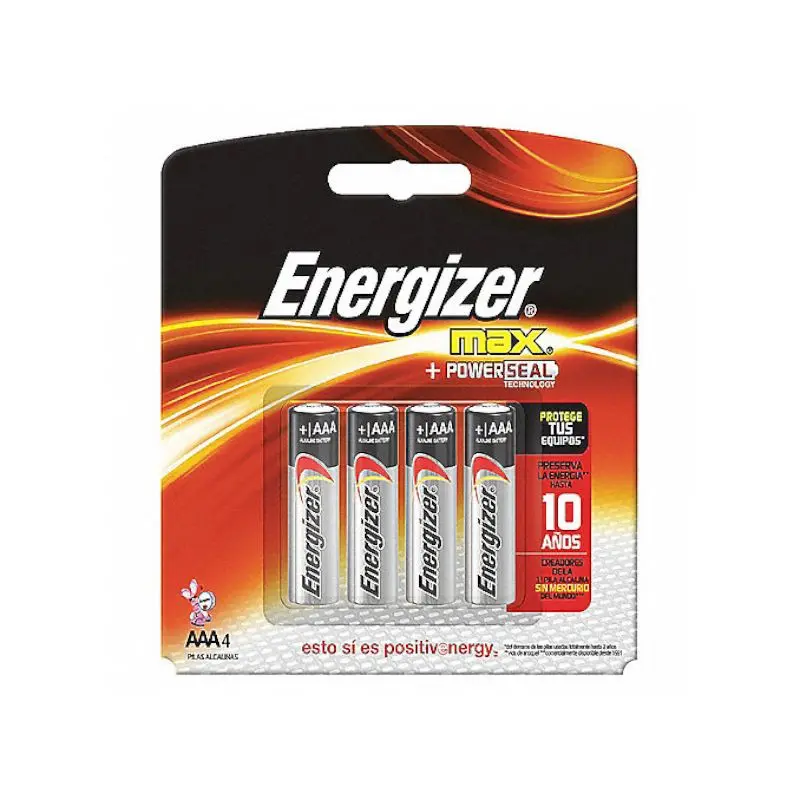 Bateria Alcalina Energizer Aaa Paq-4