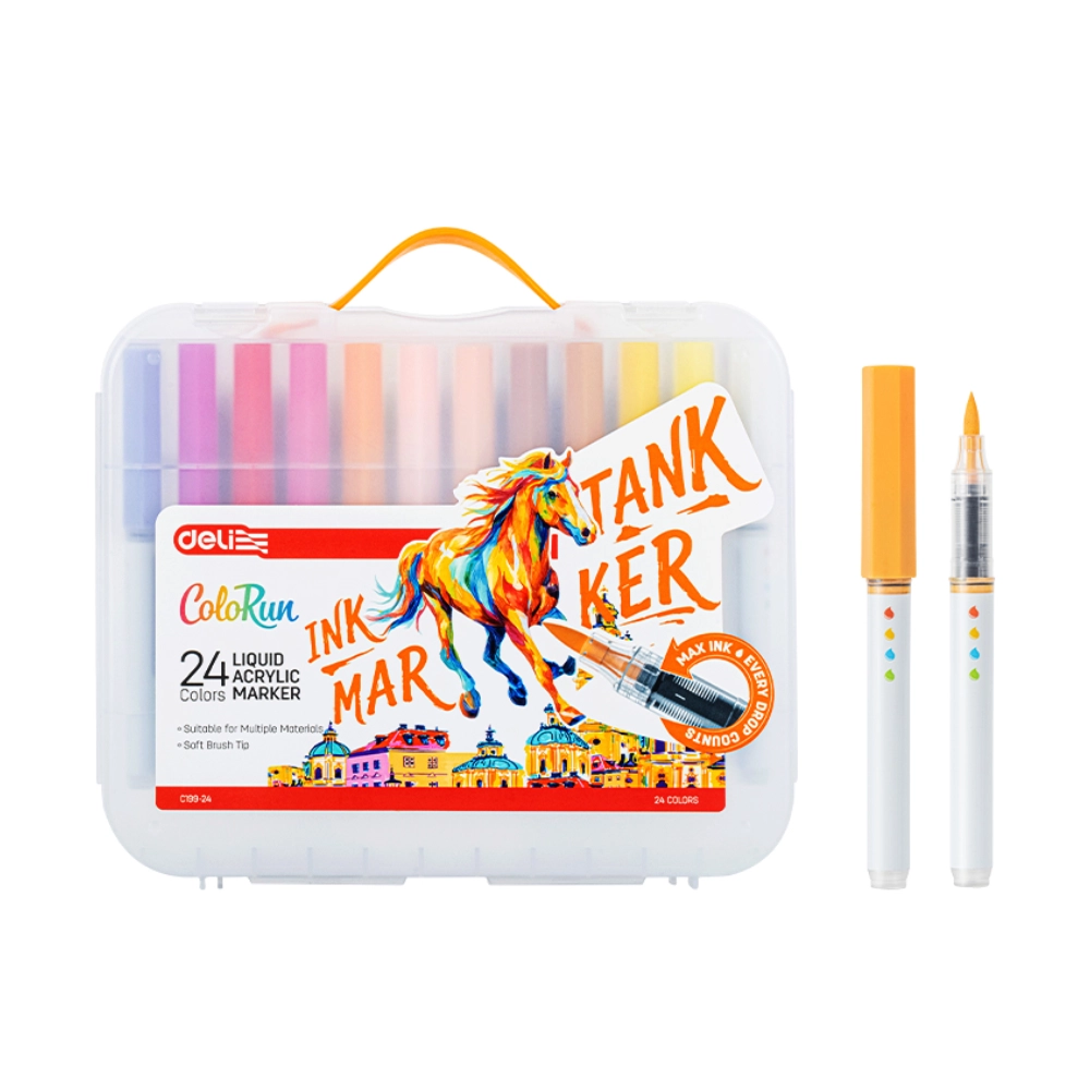 Marcador Acrilico Deli Pq24 Brush Colorun