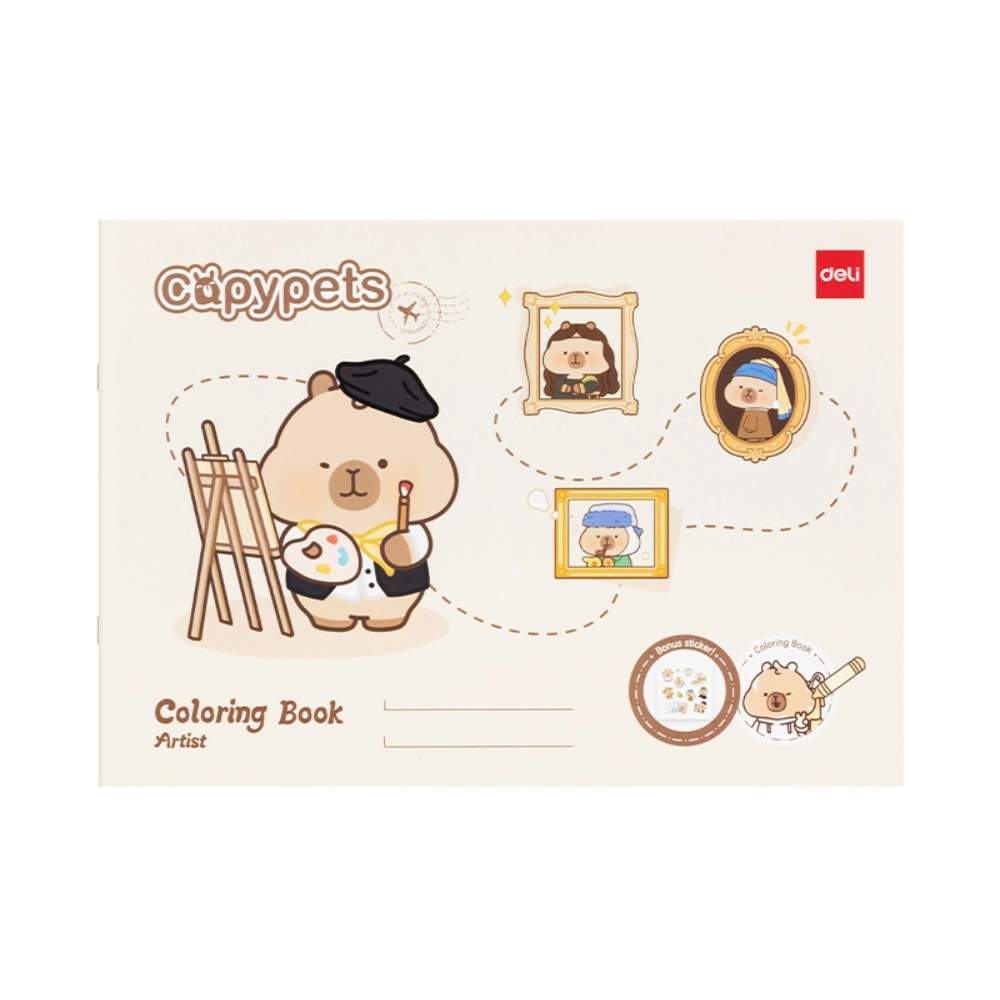 Libro P/Colorear Deli C/Stickers Capypets 12Hjs