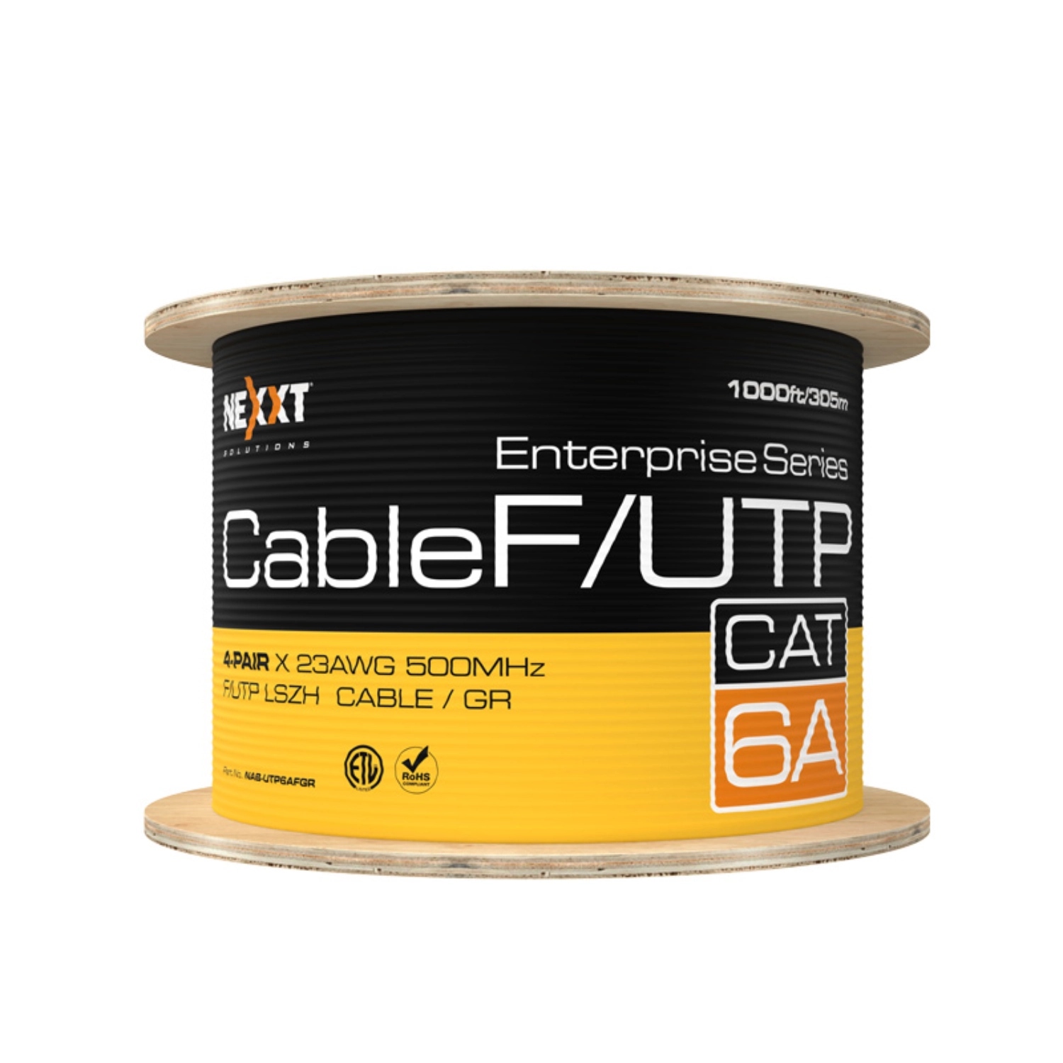 Cable De Red Cat6E F/Utp 1000Pies Gris 23Awg Lszh Nexxt