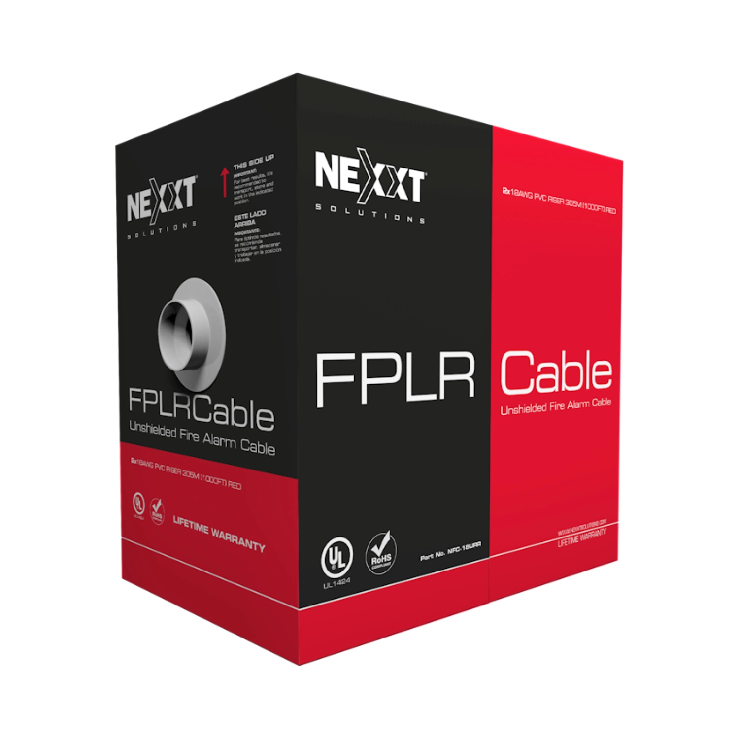 Cable De Red Cat6E Fplr 1000Pies Rojo 18Awg Nexxt